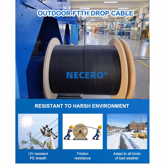 1/2/4/6/8/12 Kerne Single/Multimode FTTH Glasfaser-Flachkabel mit Anatel-Zertifikat